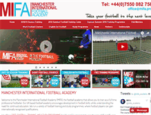 Tablet Screenshot of manchesterinternationalfootballacademy.com